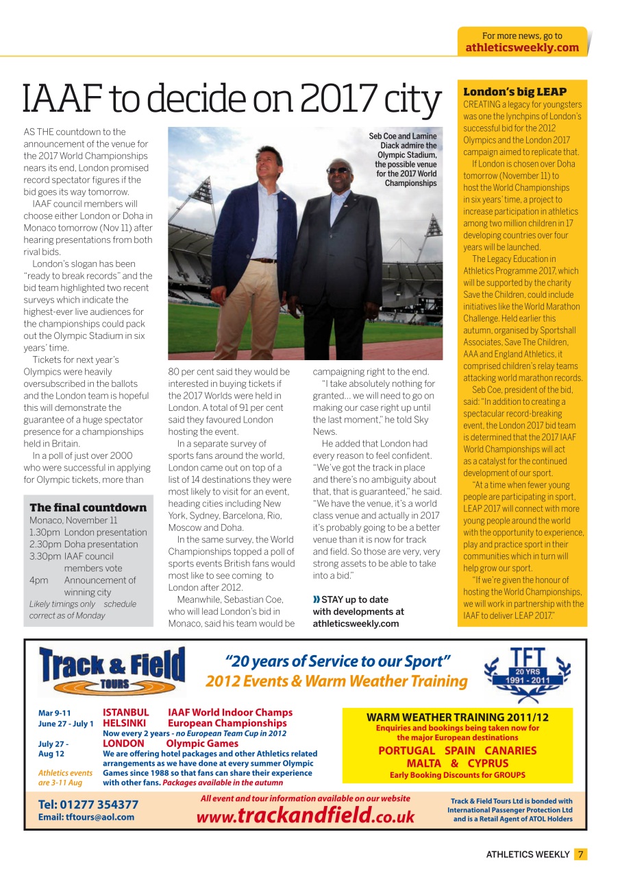AW – Athletics Weekly Magazine Preview Pages