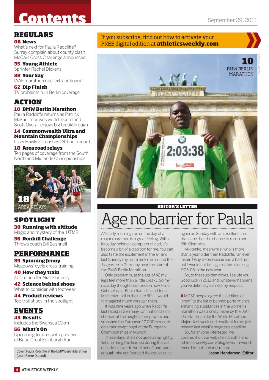 AW – Athletics Weekly Magazine Preview Pages