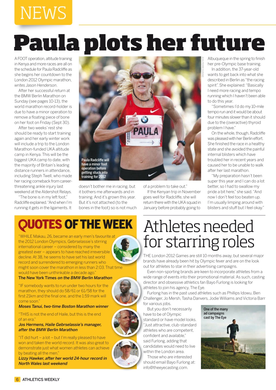 AW – Athletics Weekly Magazine Preview Pages