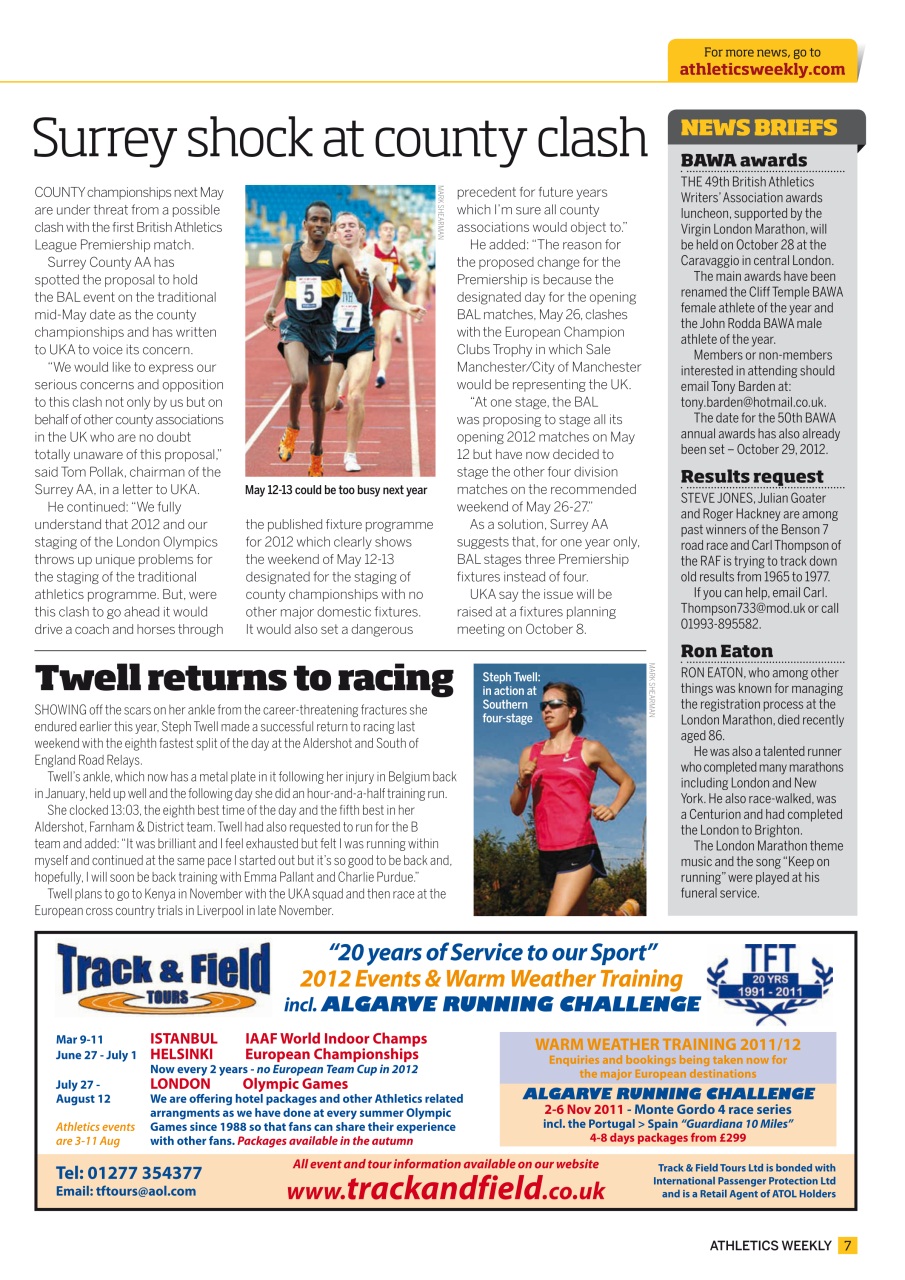 AW – Athletics Weekly Magazine Preview Pages