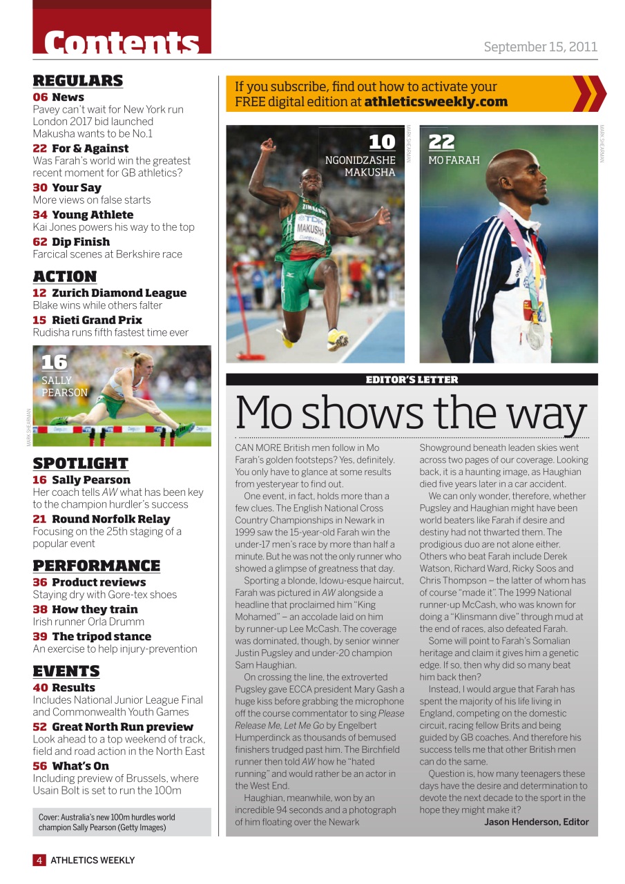 AW – Athletics Weekly Magazine Preview Pages
