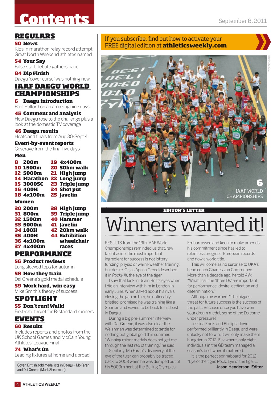 AW – Athletics Weekly Magazine Preview Pages