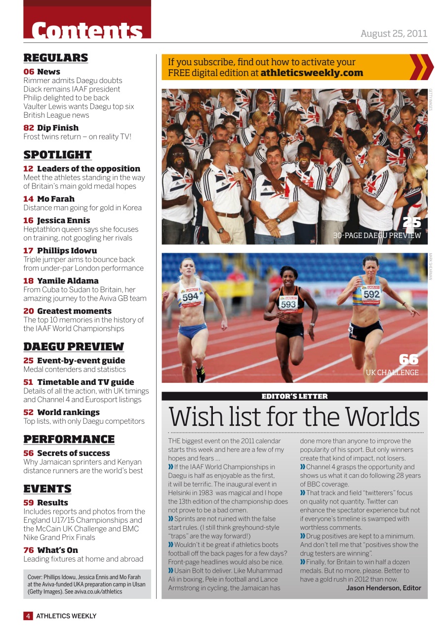 AW – Athletics Weekly Magazine Preview Pages