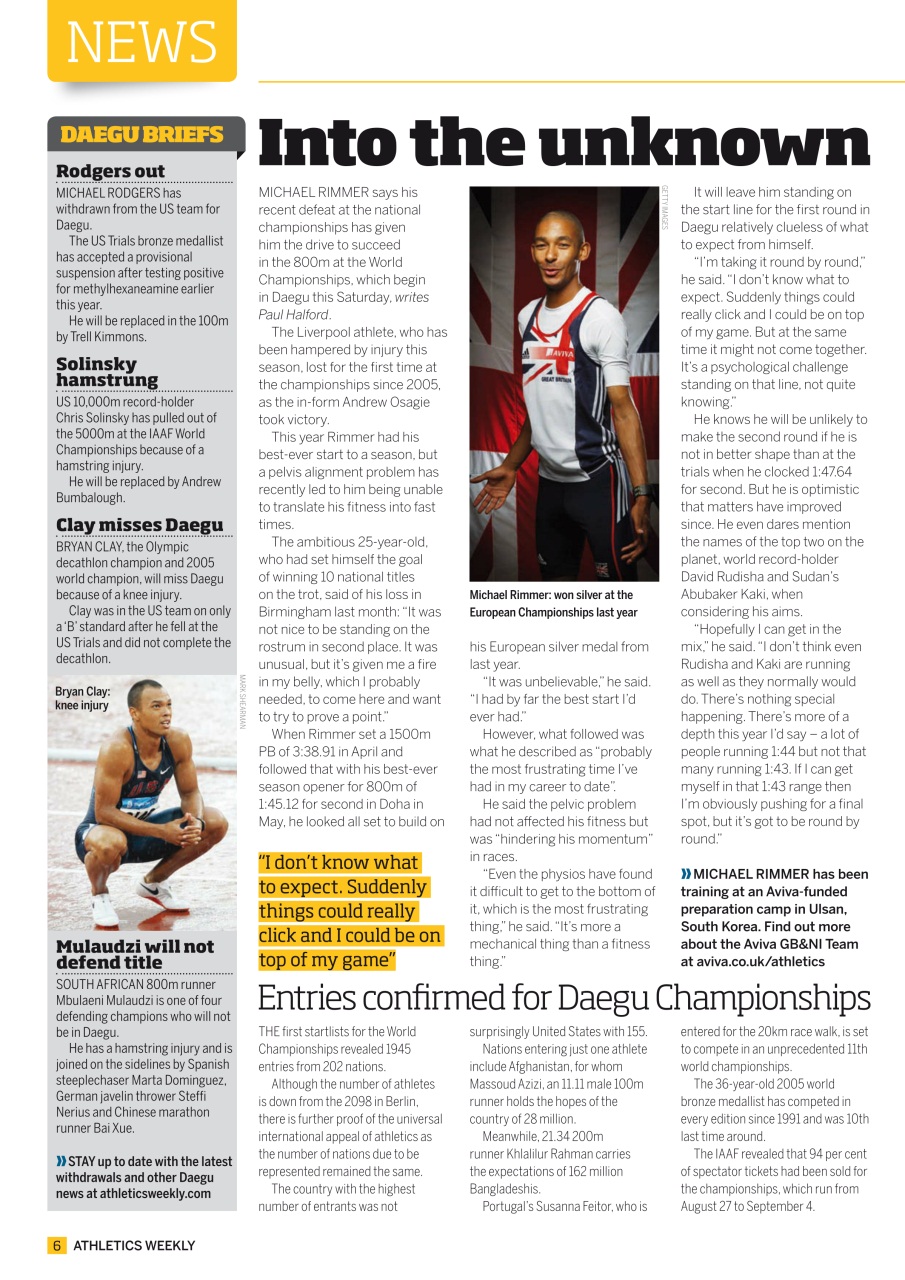 AW – Athletics Weekly Magazine Preview Pages