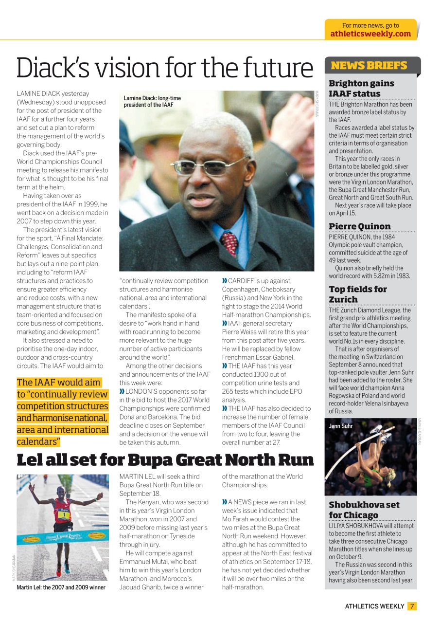 AW – Athletics Weekly Magazine Preview Pages