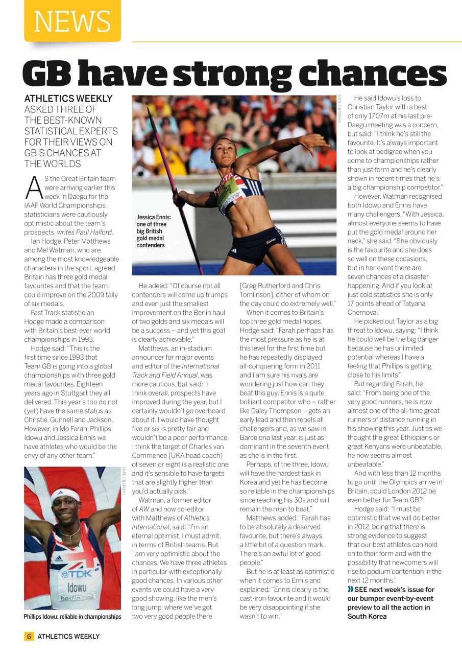 AW – Athletics Weekly Magazine Preview Pages