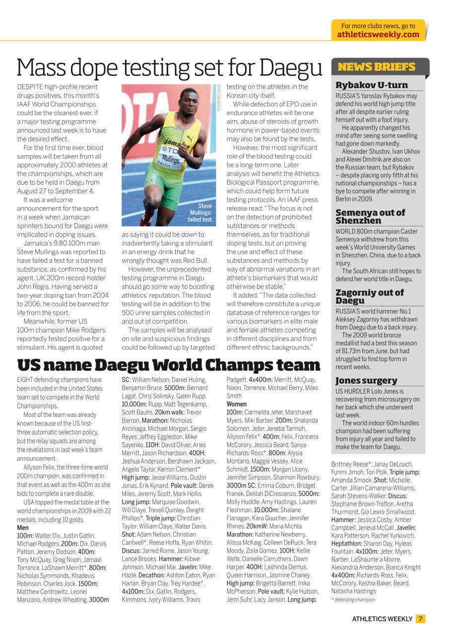 AW – Athletics Weekly Magazine Preview Pages