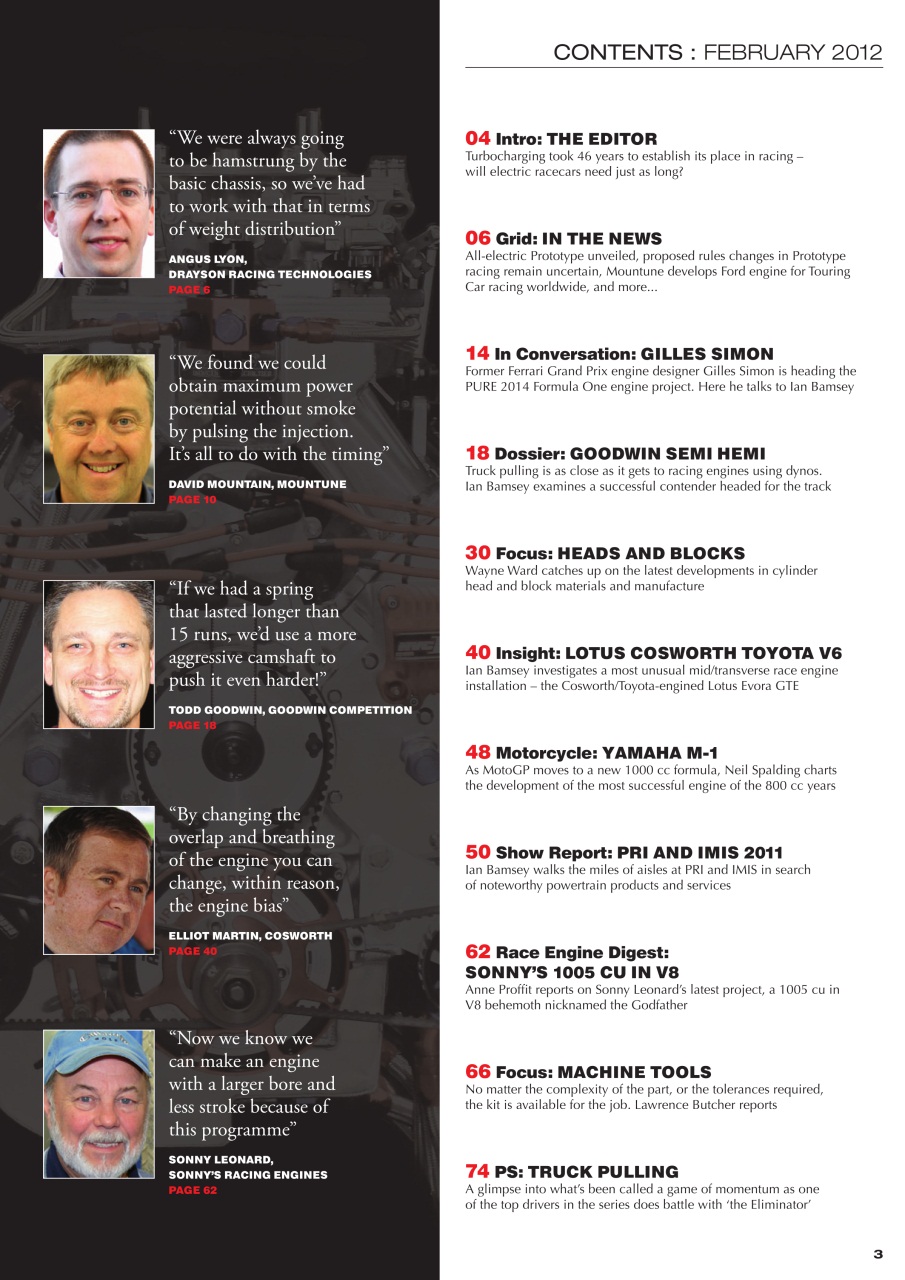 Race Engine Technology Preview Pages