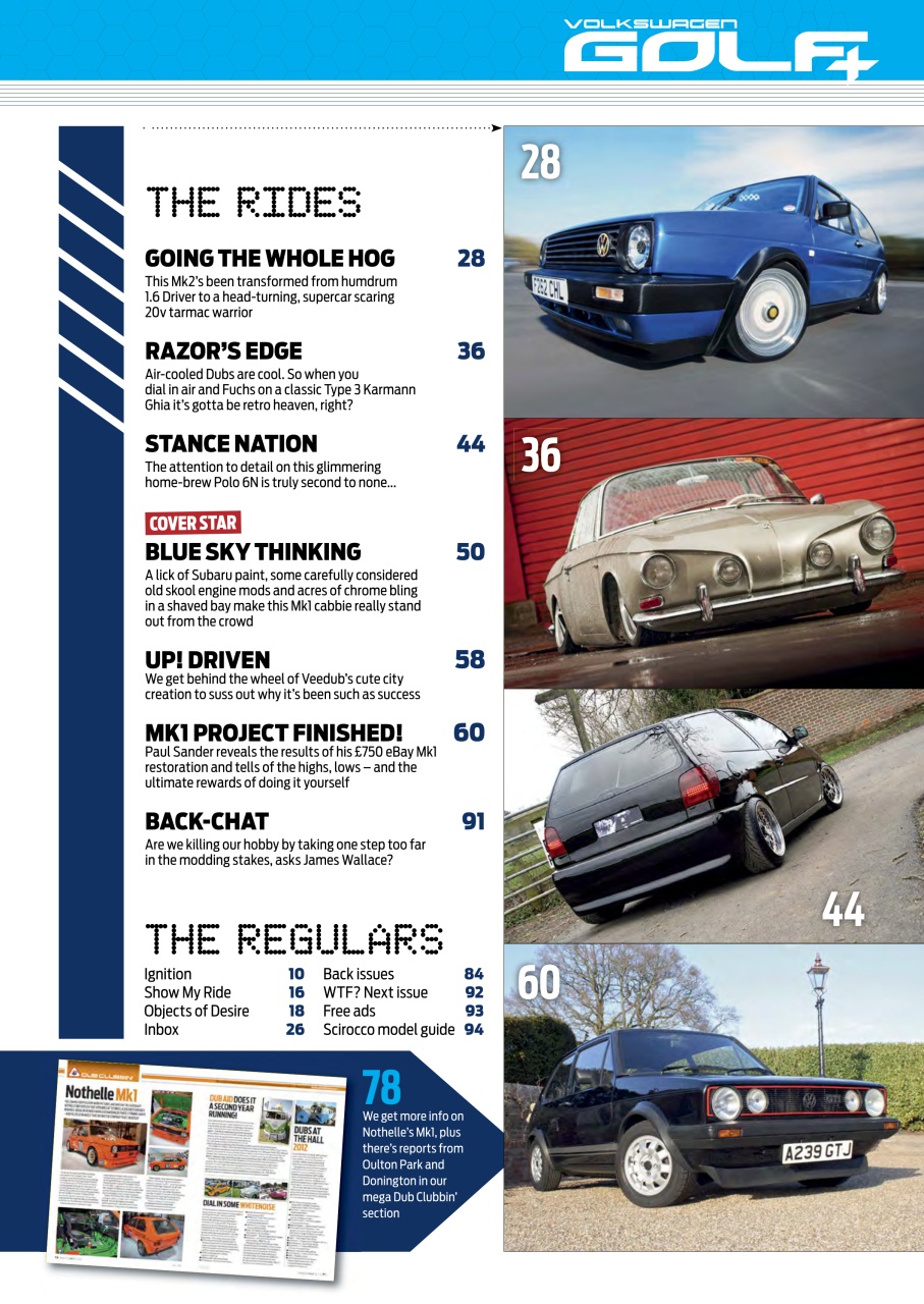 Volkswagen Golf + Preview Pages