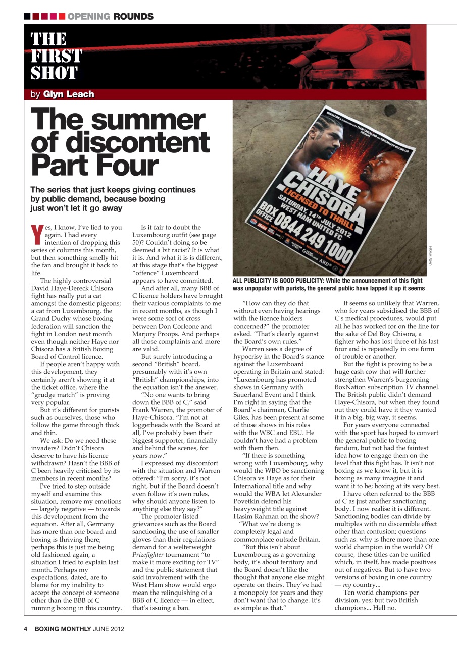 Boxing Monthly Preview Pages