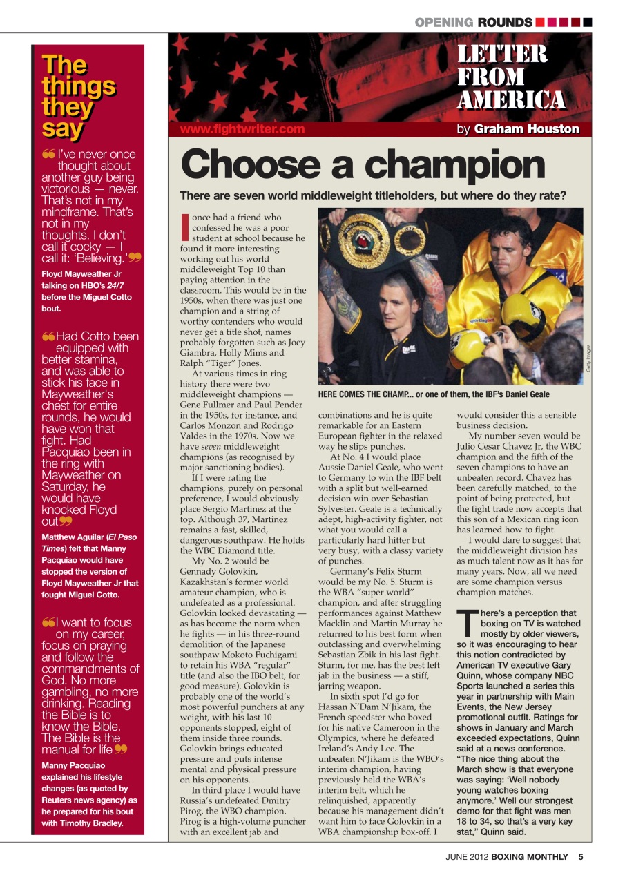 Boxing Monthly Preview Pages