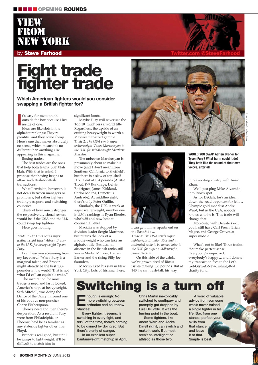 Boxing Monthly Preview Pages
