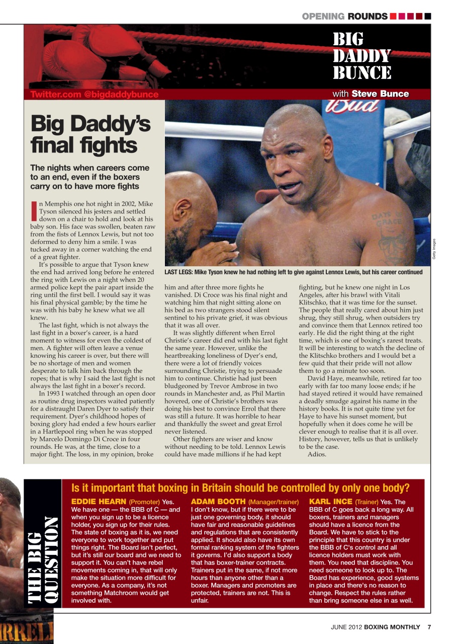 Boxing Monthly Preview Pages