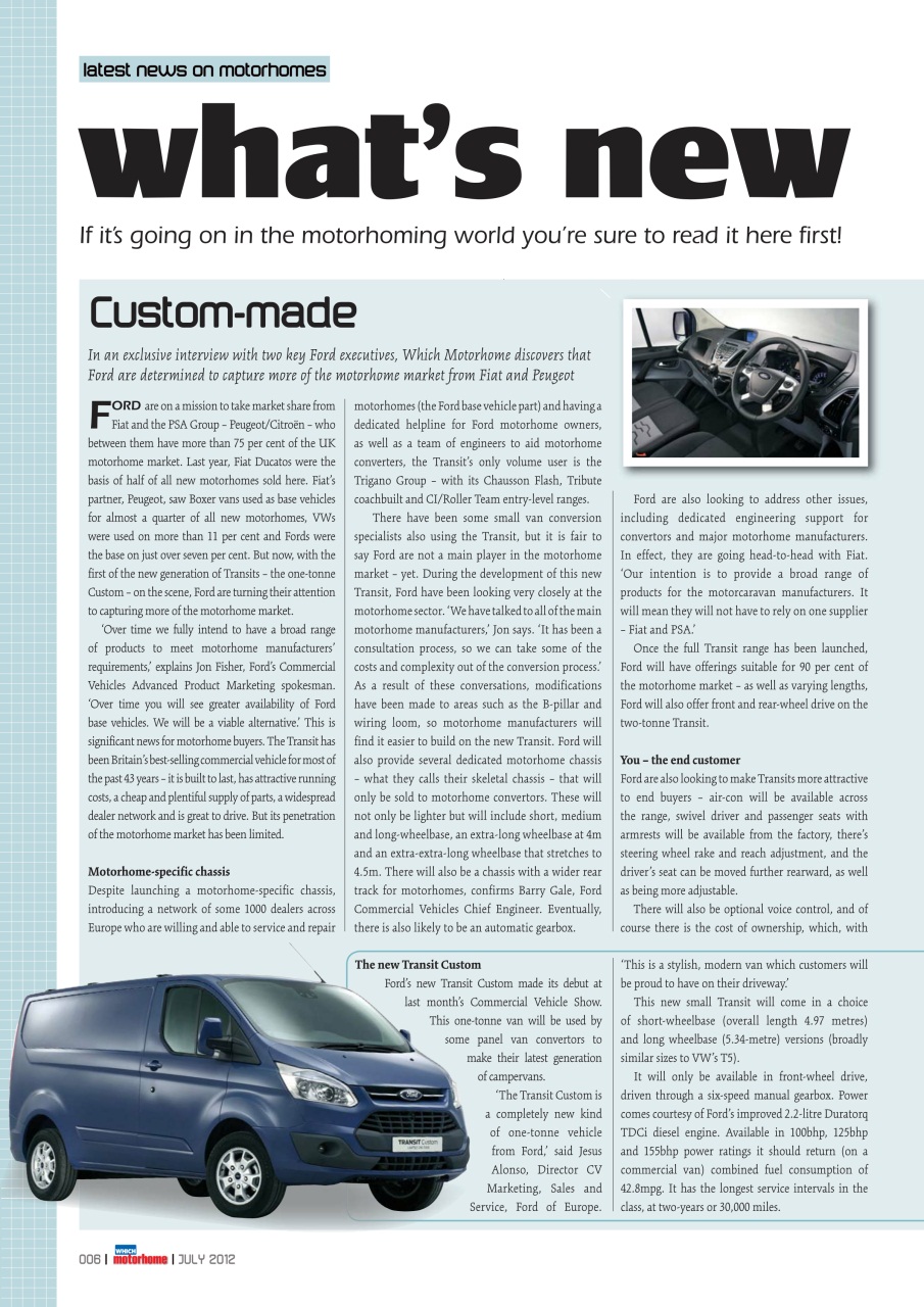 What Motorhome magazine Preview Pages