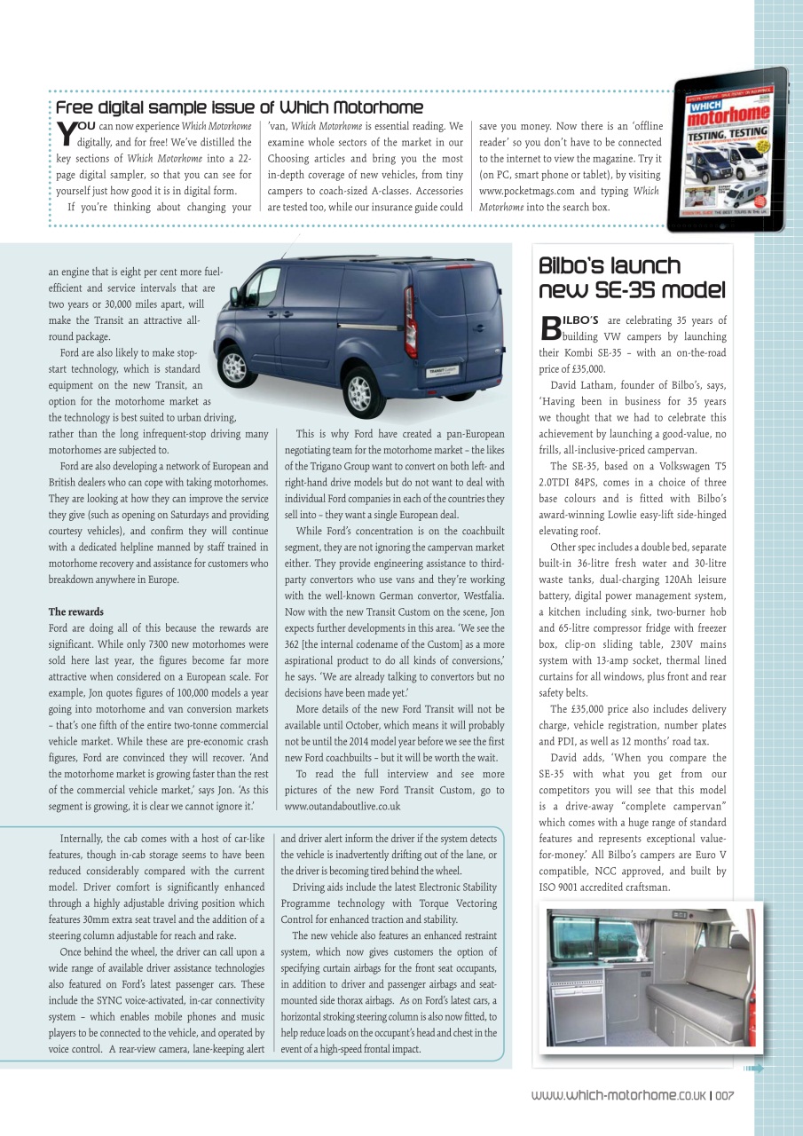 What Motorhome magazine Preview Pages