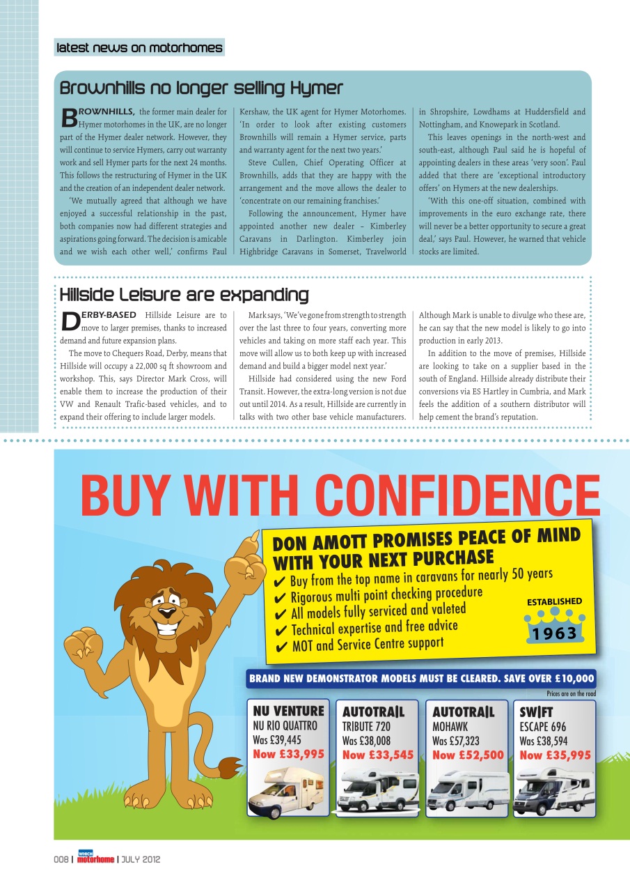 What Motorhome magazine Preview Pages