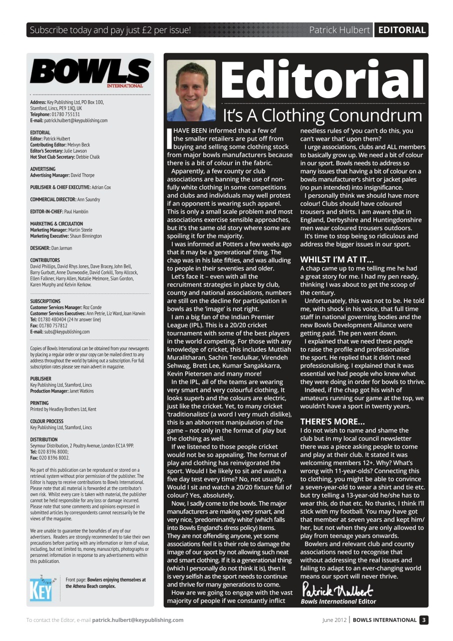 Bowls International Preview Pages