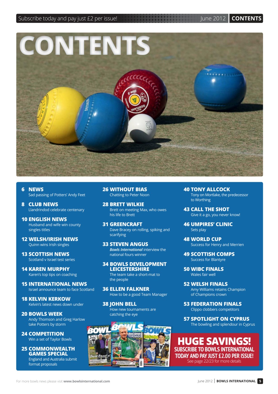 Bowls International Preview Pages