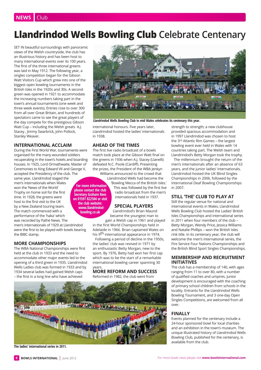 Bowls International Preview Pages