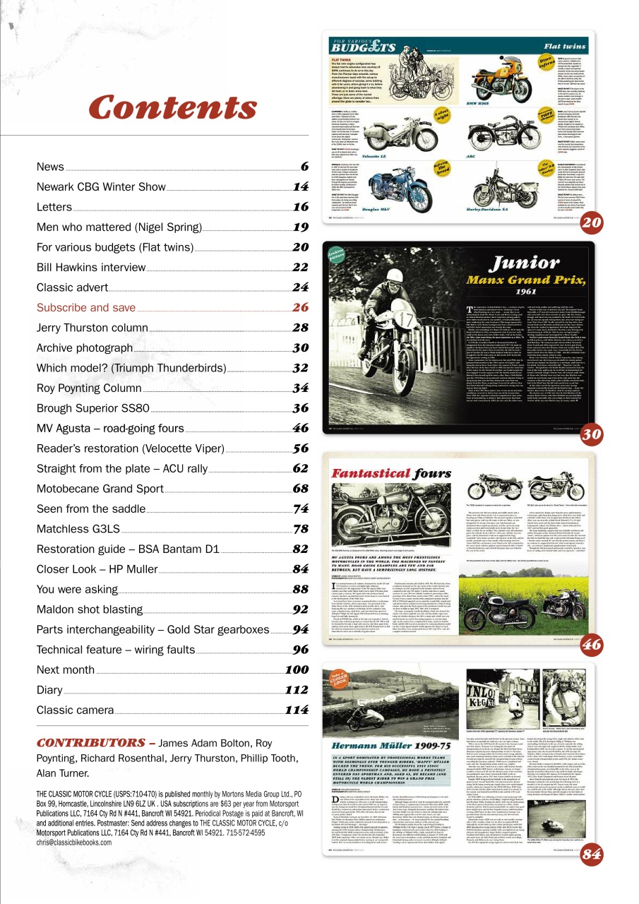 The Classic MotorCycle Preview Pages