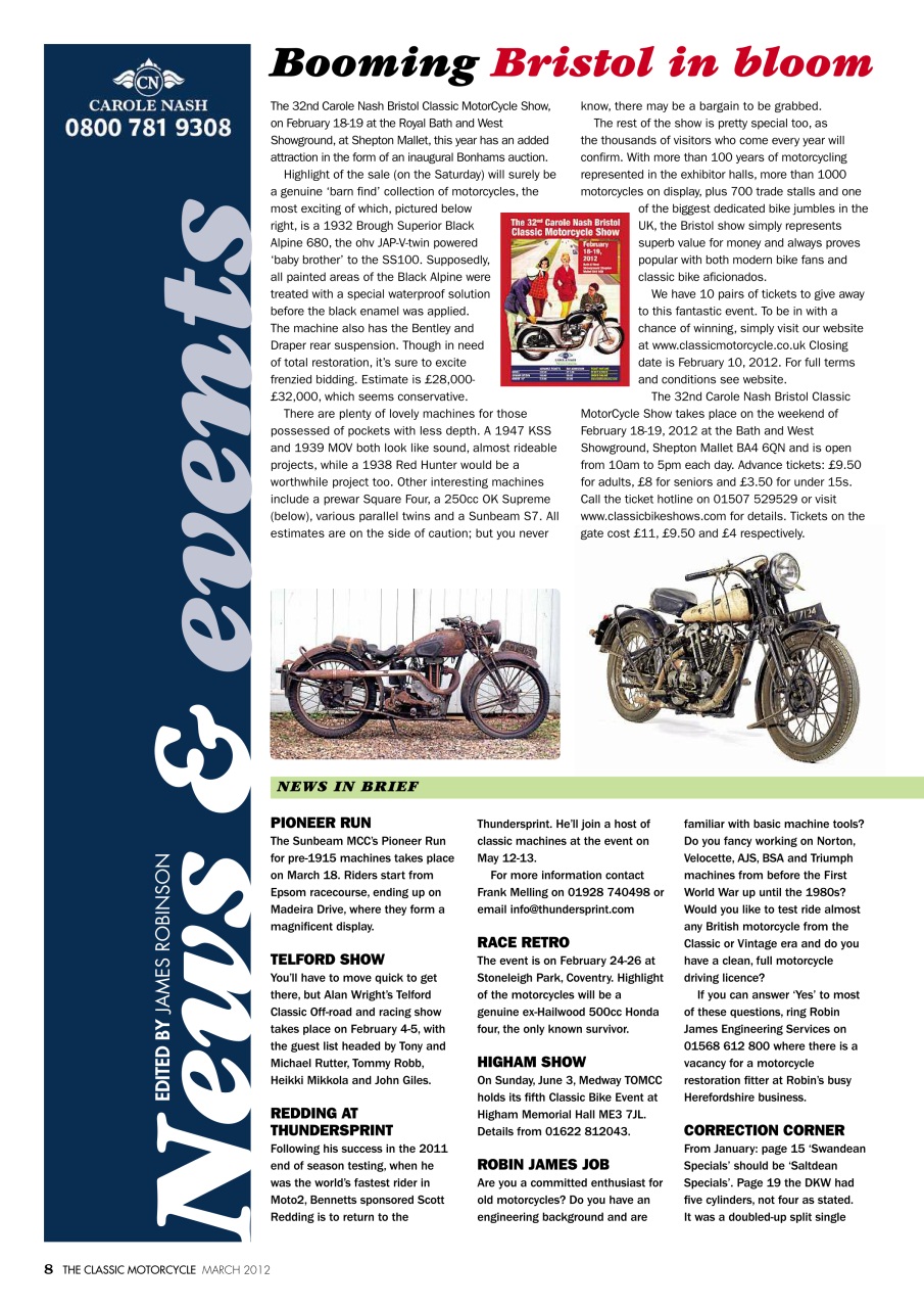 The Classic MotorCycle Preview Pages