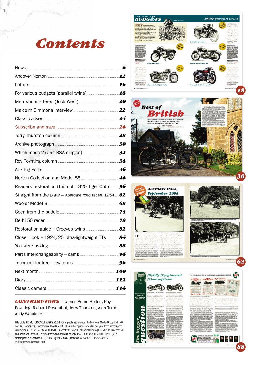 The Classic MotorCycle Preview Pages