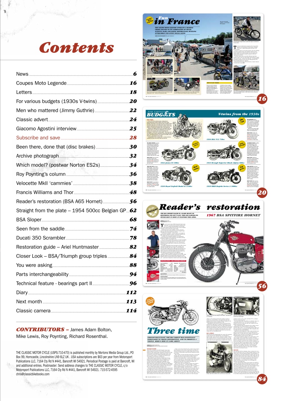 The Classic MotorCycle Preview Pages