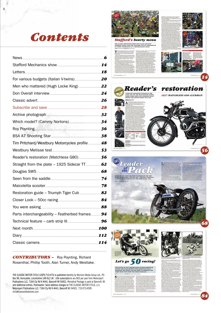 The Classic MotorCycle Preview Pages