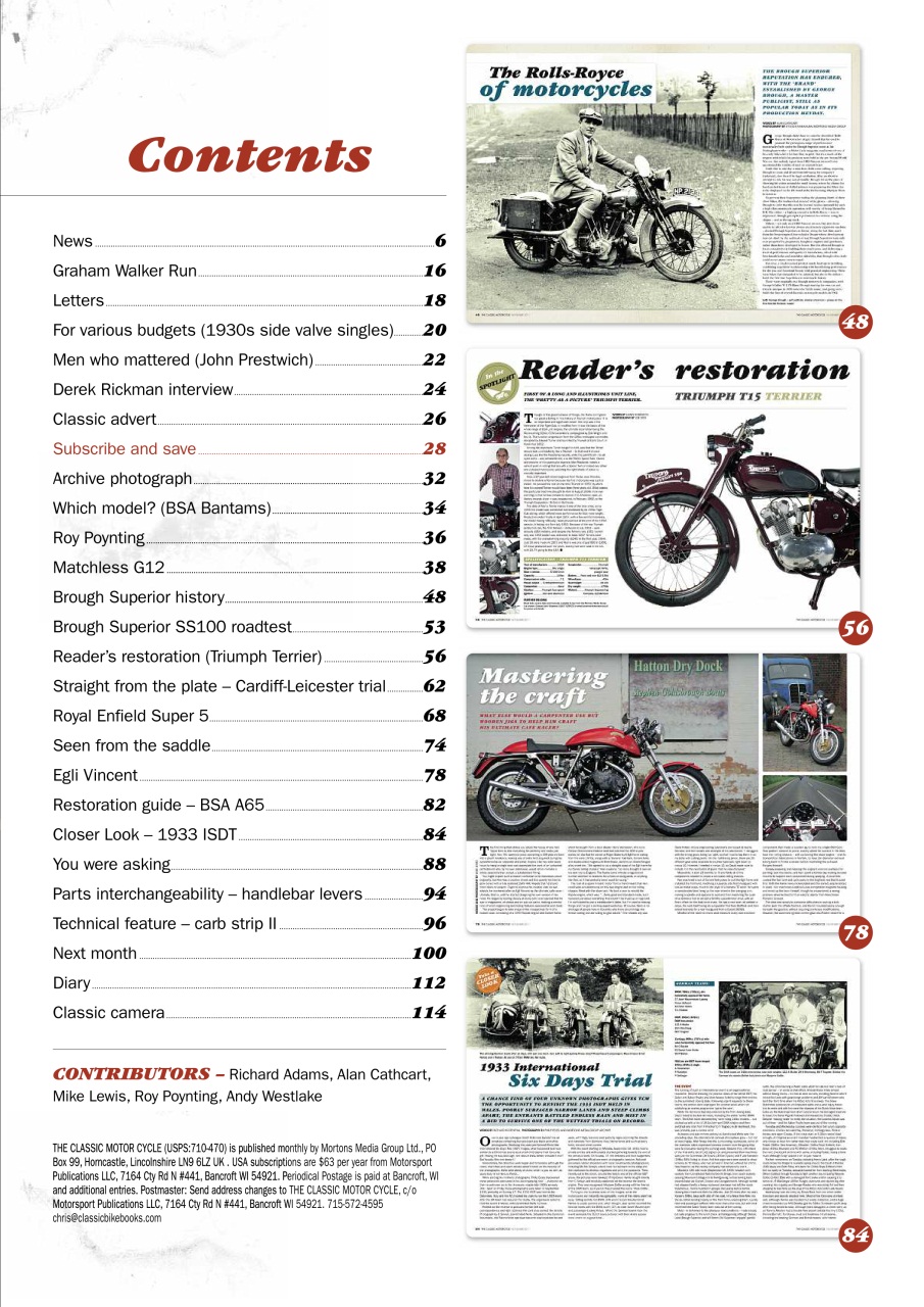The Classic MotorCycle Preview Pages