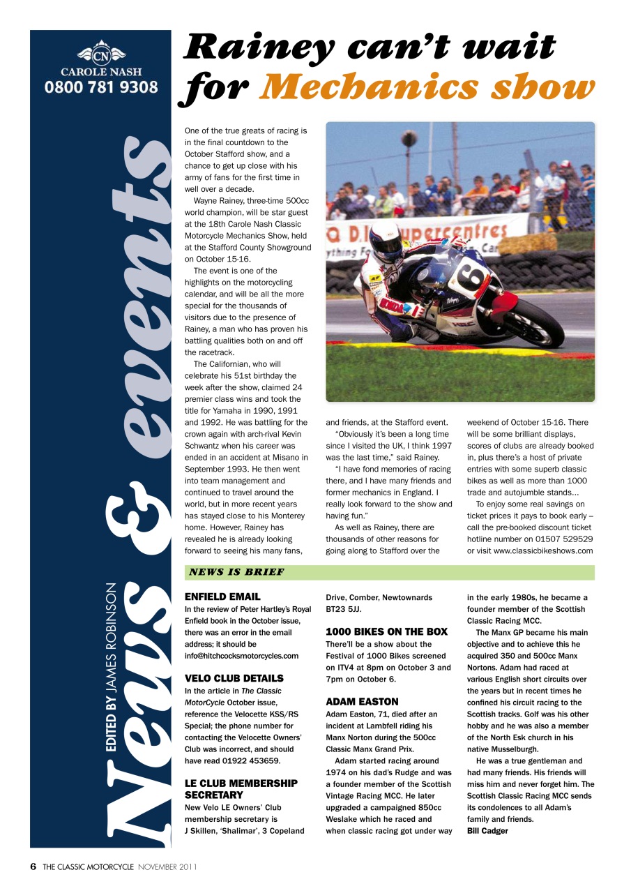 The Classic MotorCycle Preview Pages