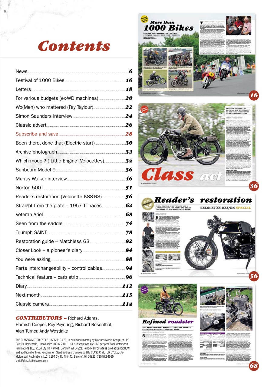 The Classic MotorCycle Preview Pages