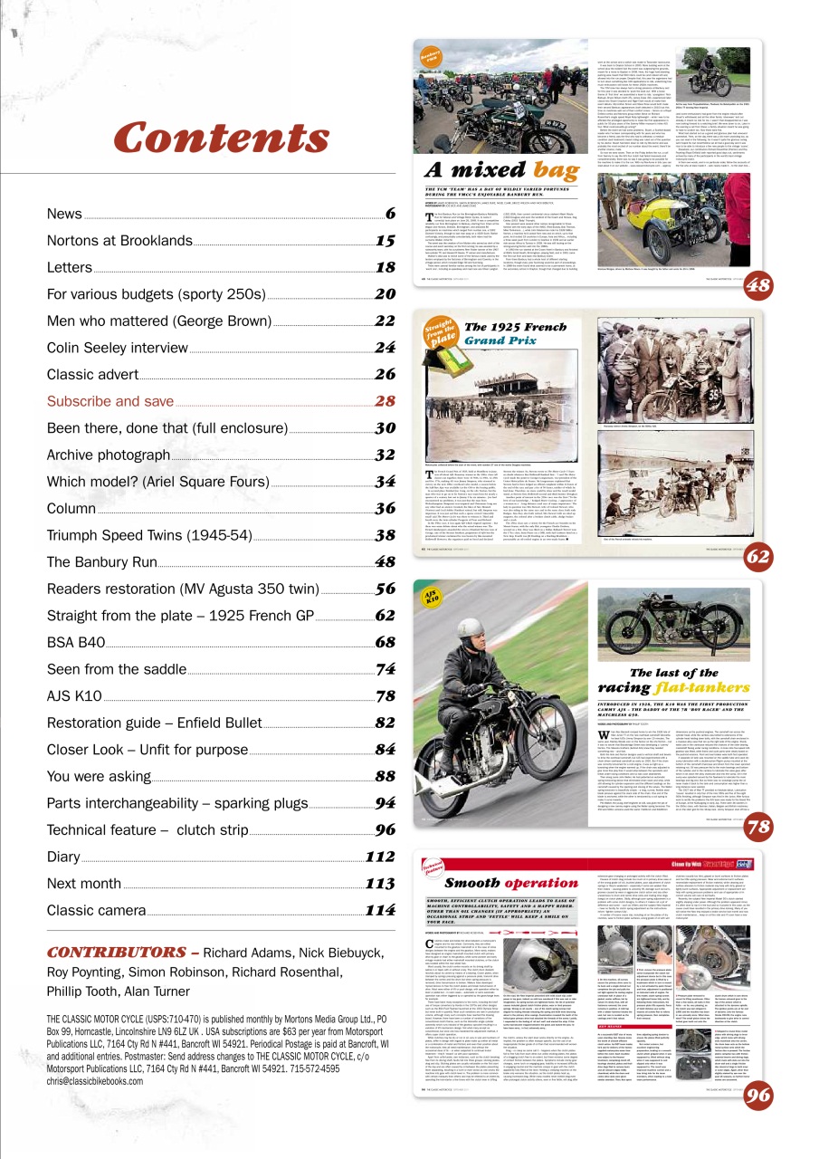 The Classic MotorCycle Preview Pages