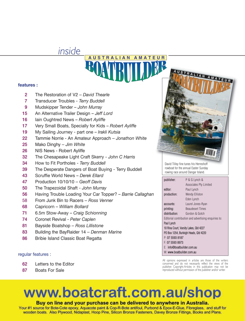 Australian Amateur Boat Builder Preview Pages
