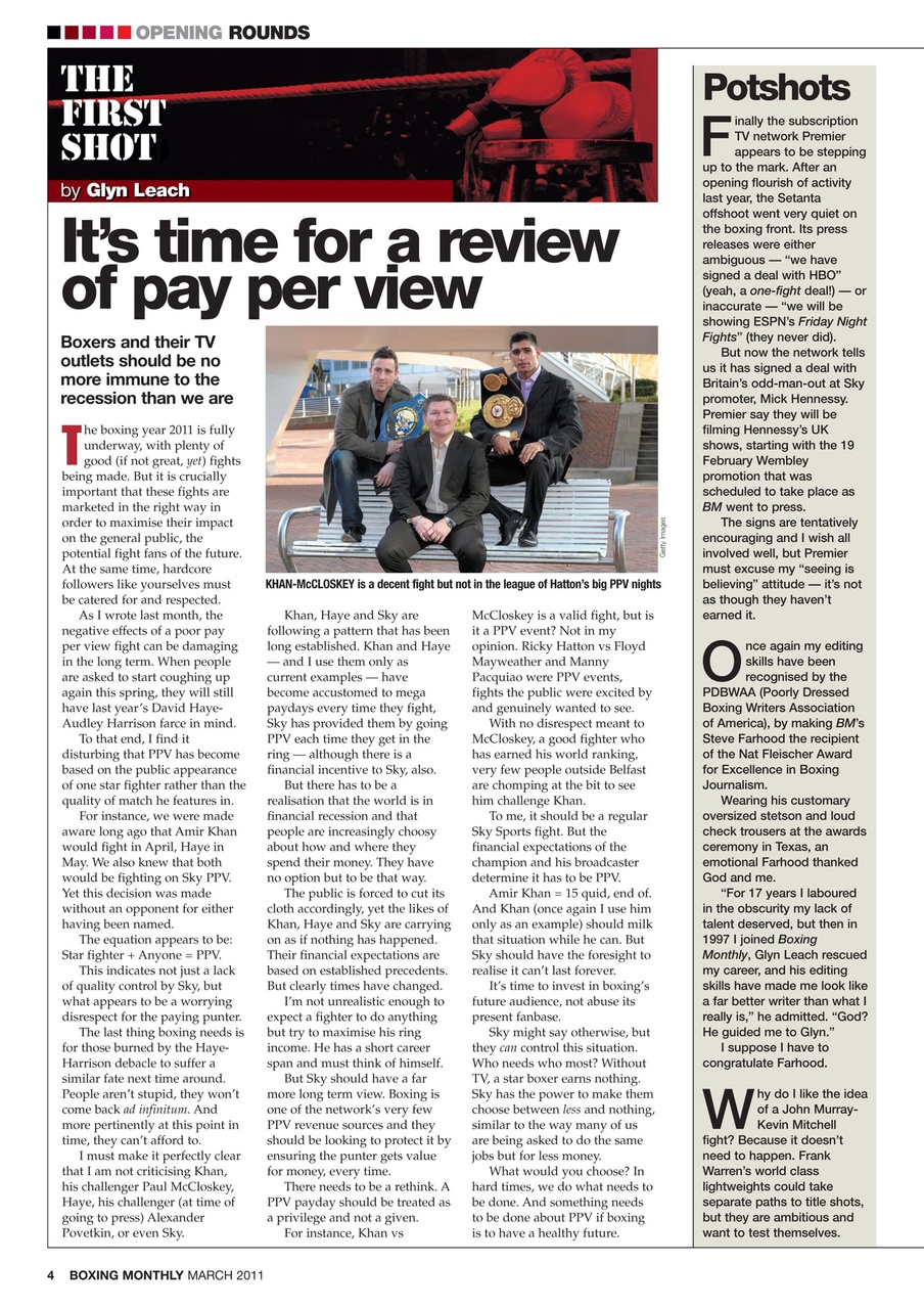 Boxing Monthly Preview Pages