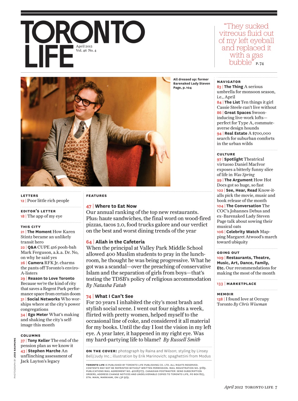 Toronto Life Preview Pages