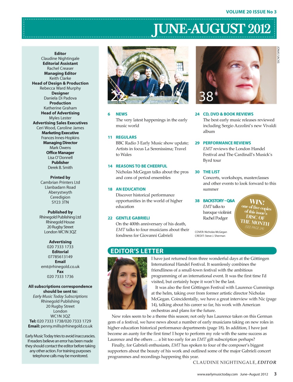 Early Music Today Preview Pages