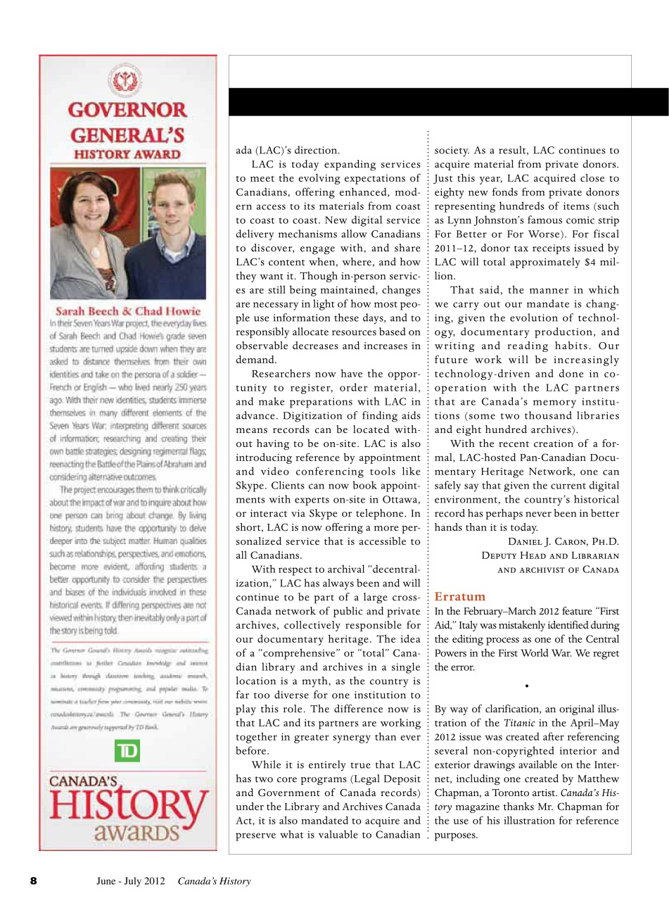 Canada's History Preview Pages