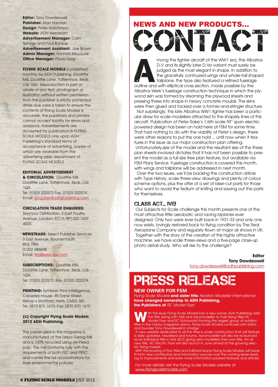 Flying Scale Models Preview Pages