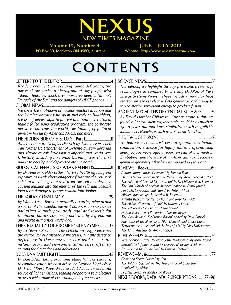 Nexus Magazine Preview Pages