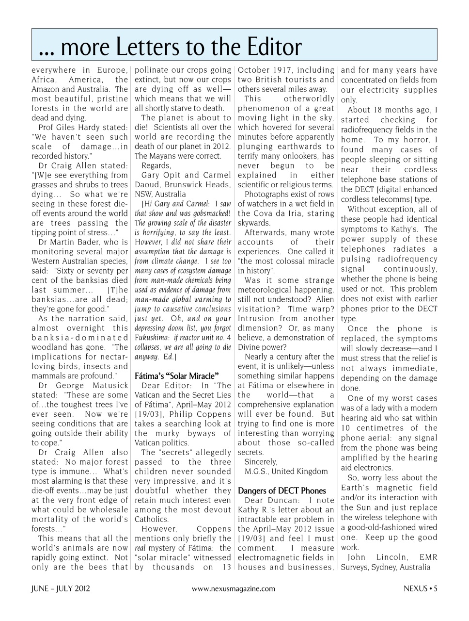 Nexus Magazine Preview Pages