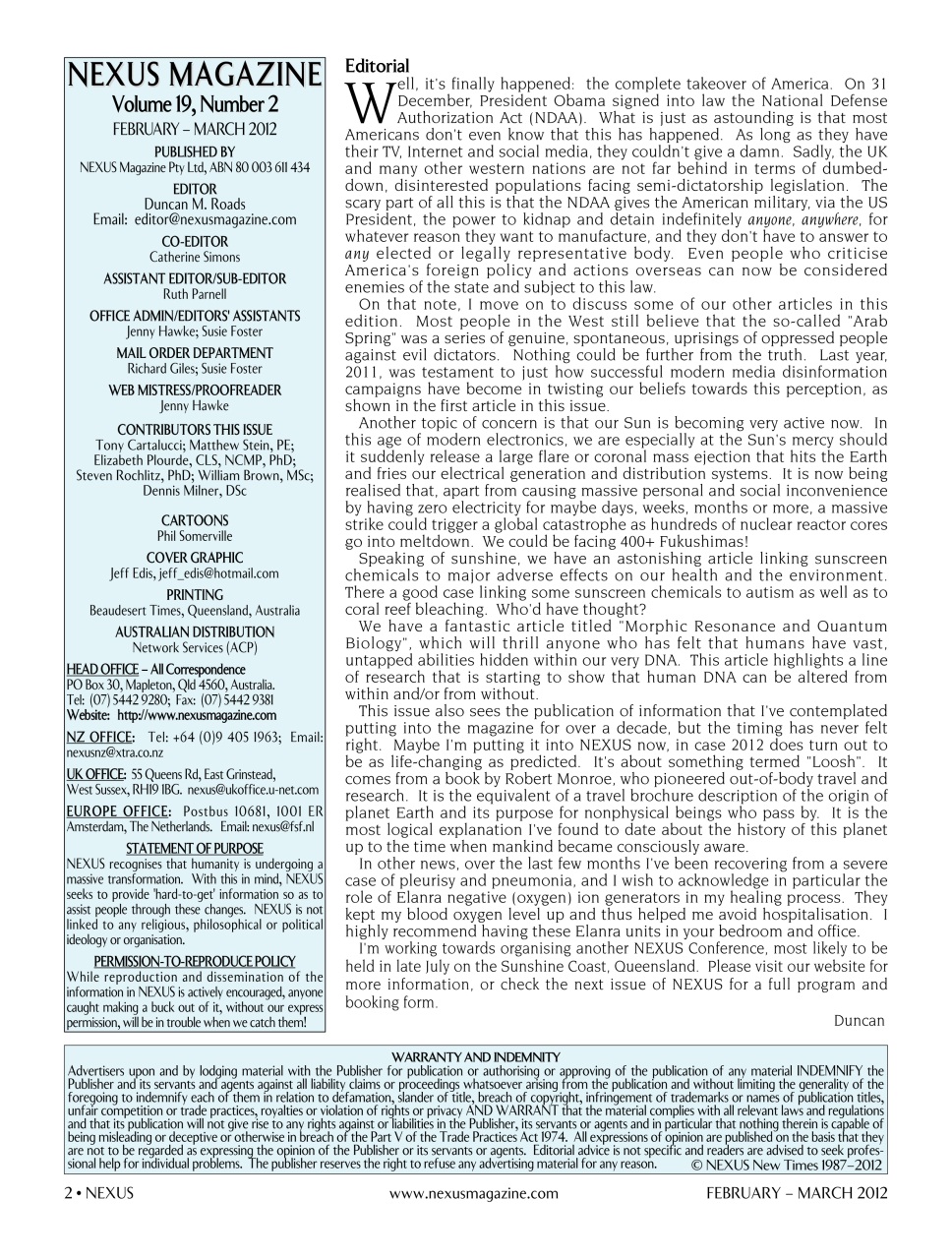 Nexus Magazine Preview Pages