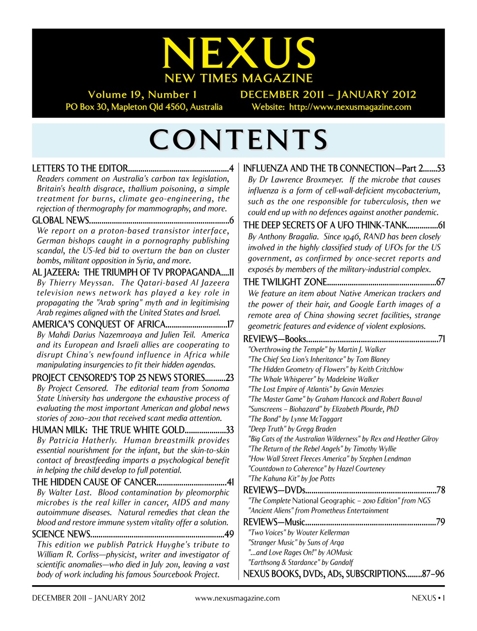 Nexus Magazine Preview Pages