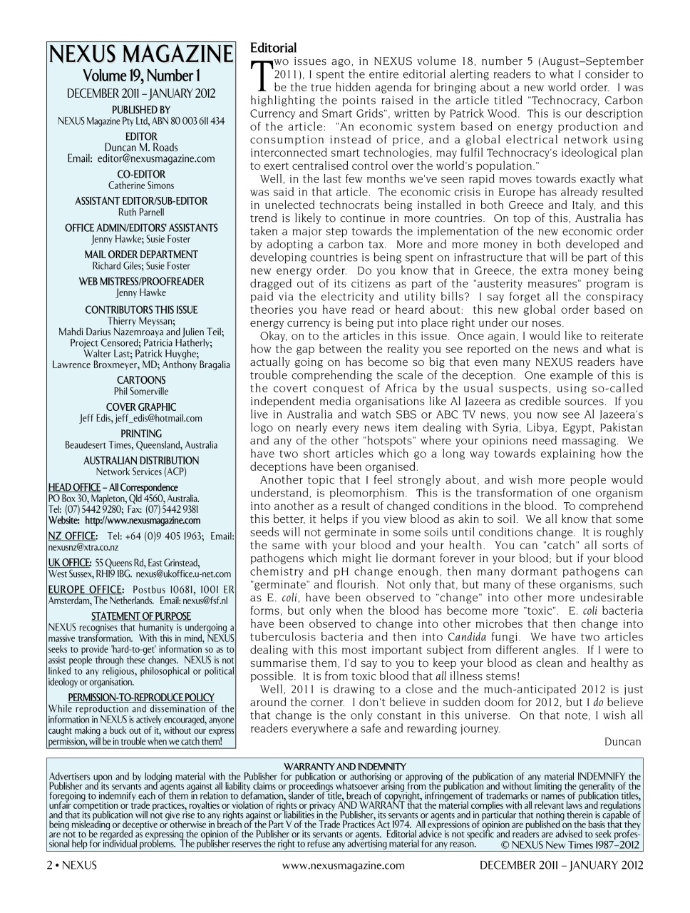 Nexus Magazine Preview Pages