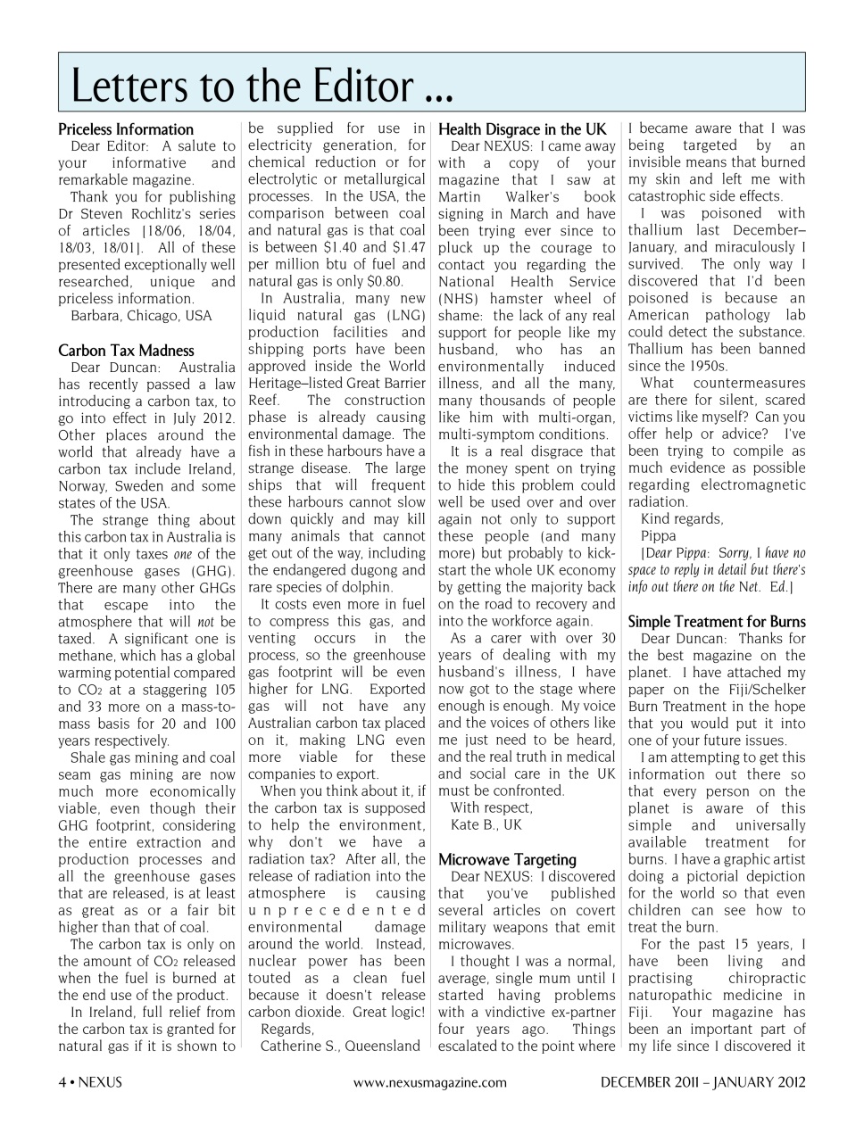 Nexus Magazine Preview Pages