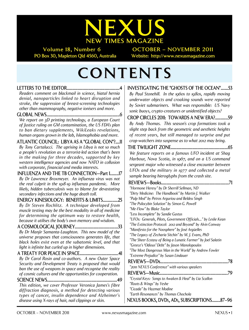 Nexus Magazine Preview Pages