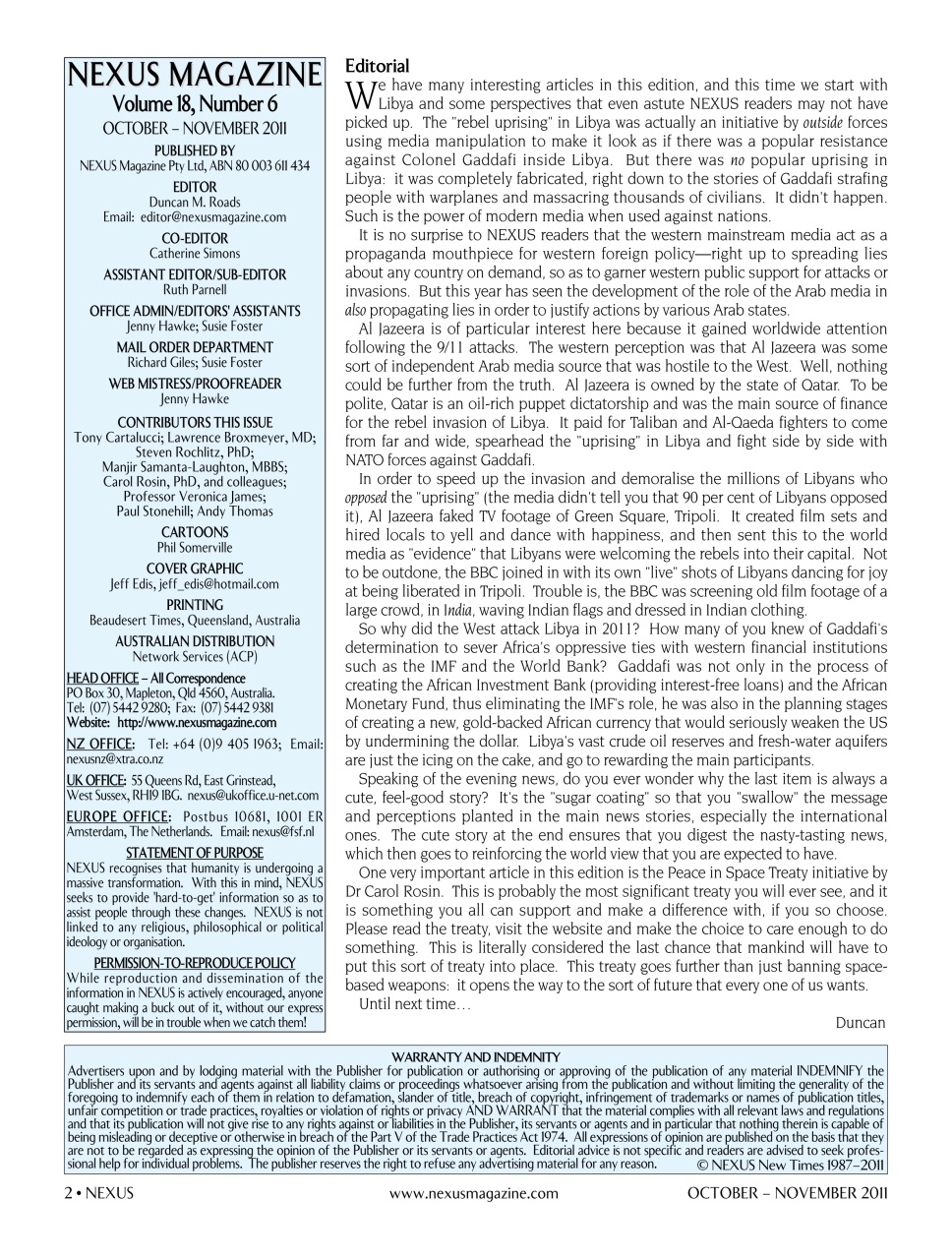 Nexus Magazine Preview Pages