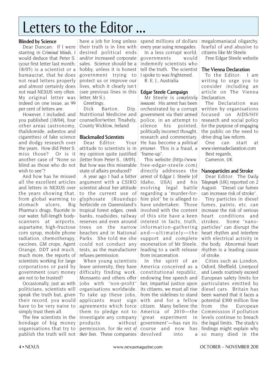 Nexus Magazine Preview Pages