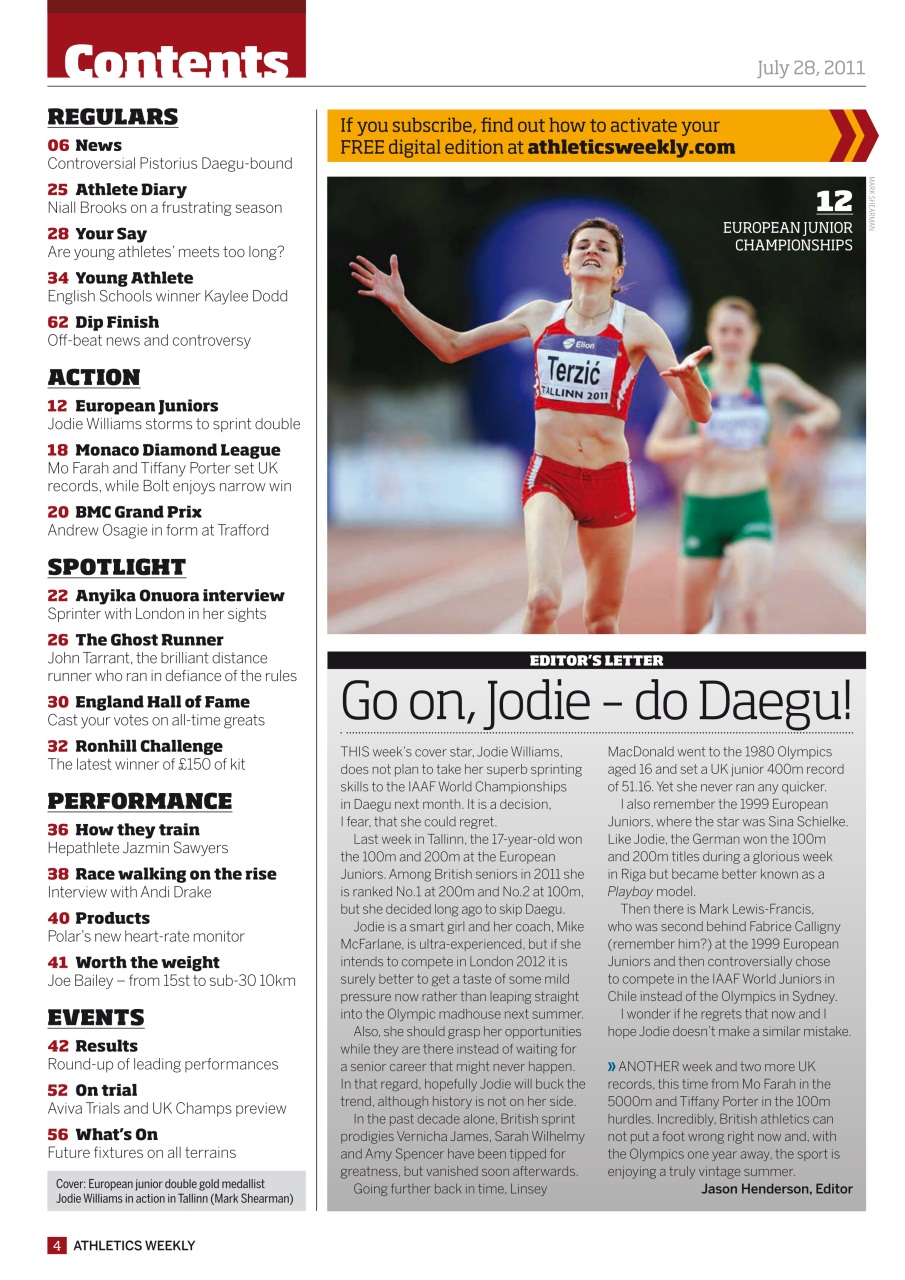 AW – Athletics Weekly Magazine Preview Pages