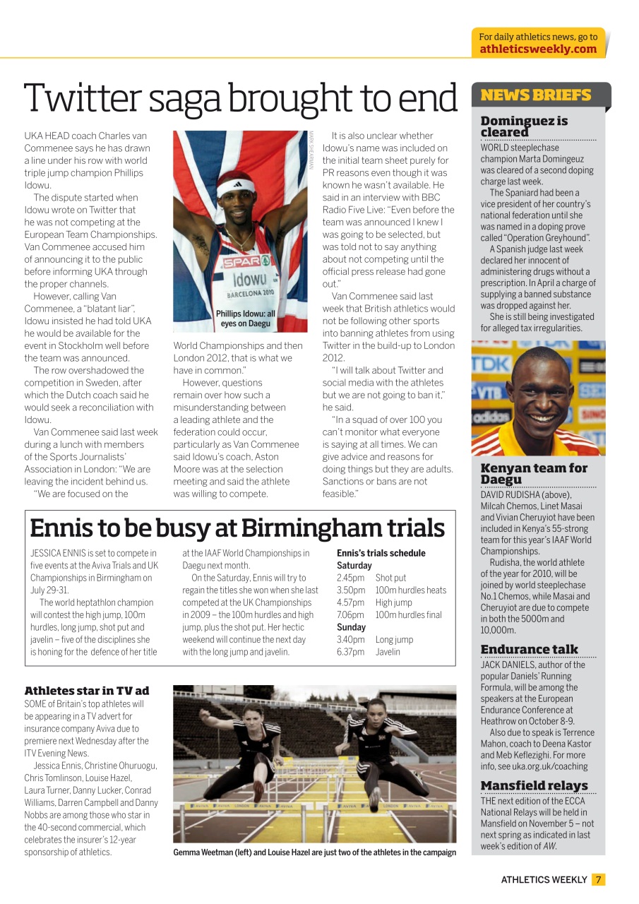 AW – Athletics Weekly Magazine Preview Pages