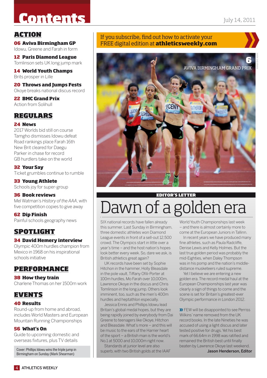 AW – Athletics Weekly Magazine Preview Pages
